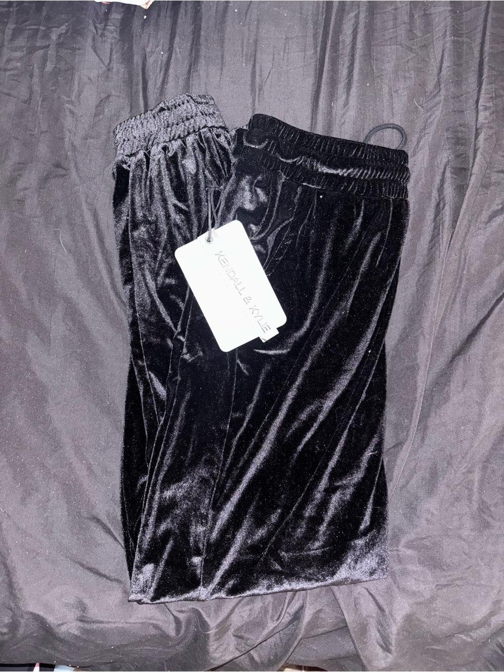 Black Velour Jogger Bottoms by Kendall & Kylie